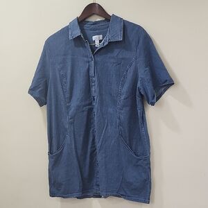 d&CO Stylish Blue Mini Dress with Short Sleeves